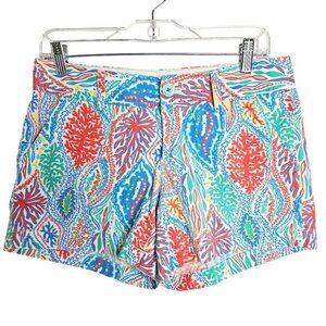 LILLY PULITZER The Callahan Knit Shorts MULTI LET MINNOW RED BLUE size 4 Preppy